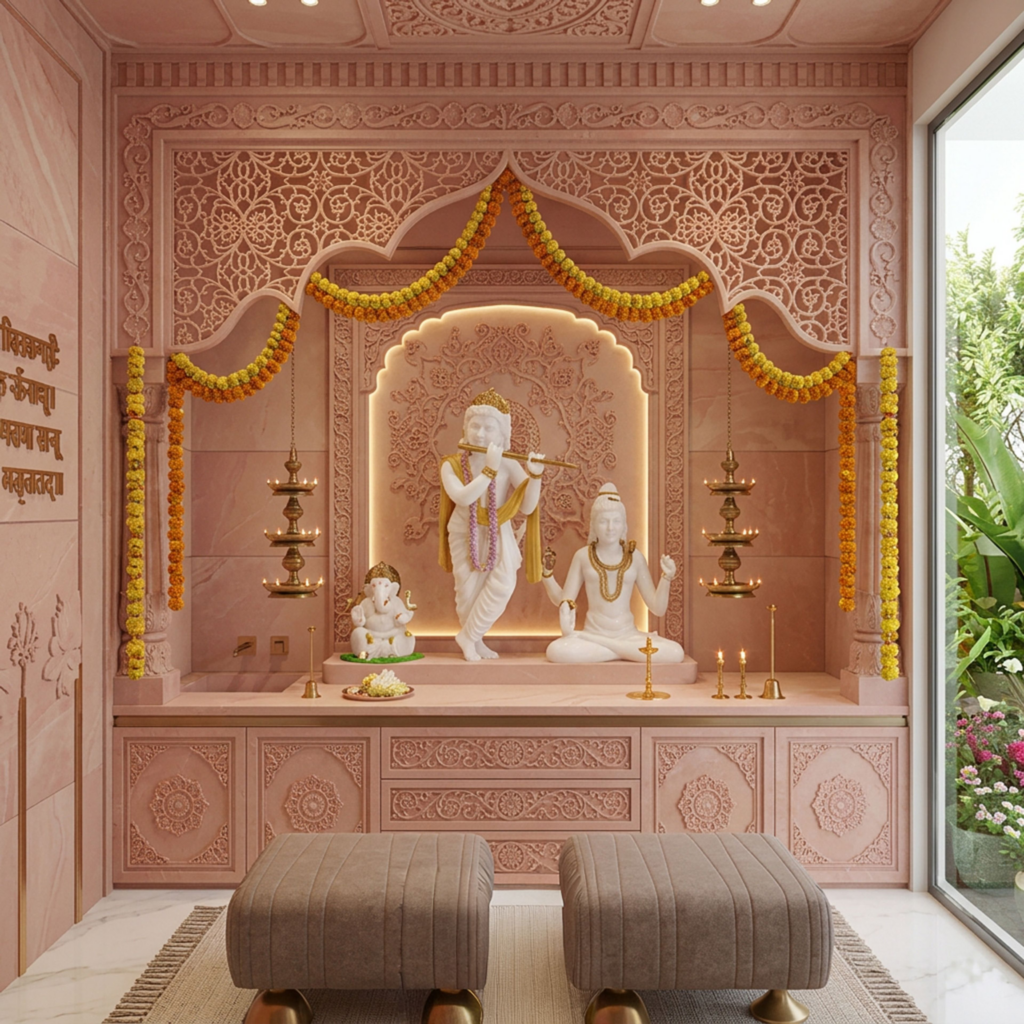 Warm Light or Cool Light: What Each Does to a White Marble Pooja Temple for the Home